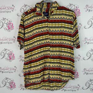 Revamp button up Aztec boho stripes Men's Multicolor Patterned Shirt surf style